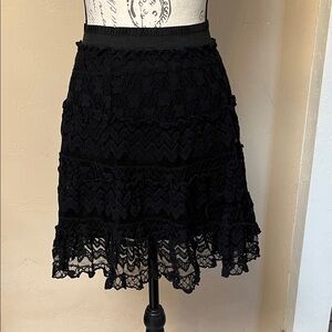 D-signed Elegant Black Lace Skirt